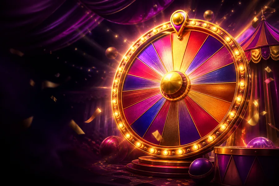 Buntes Instant-Win-Rad in der Manege