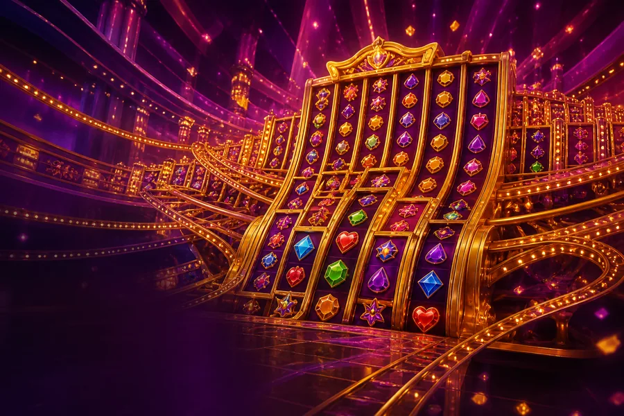 Bunte Megaways-Walzen in einer Circus-Arena